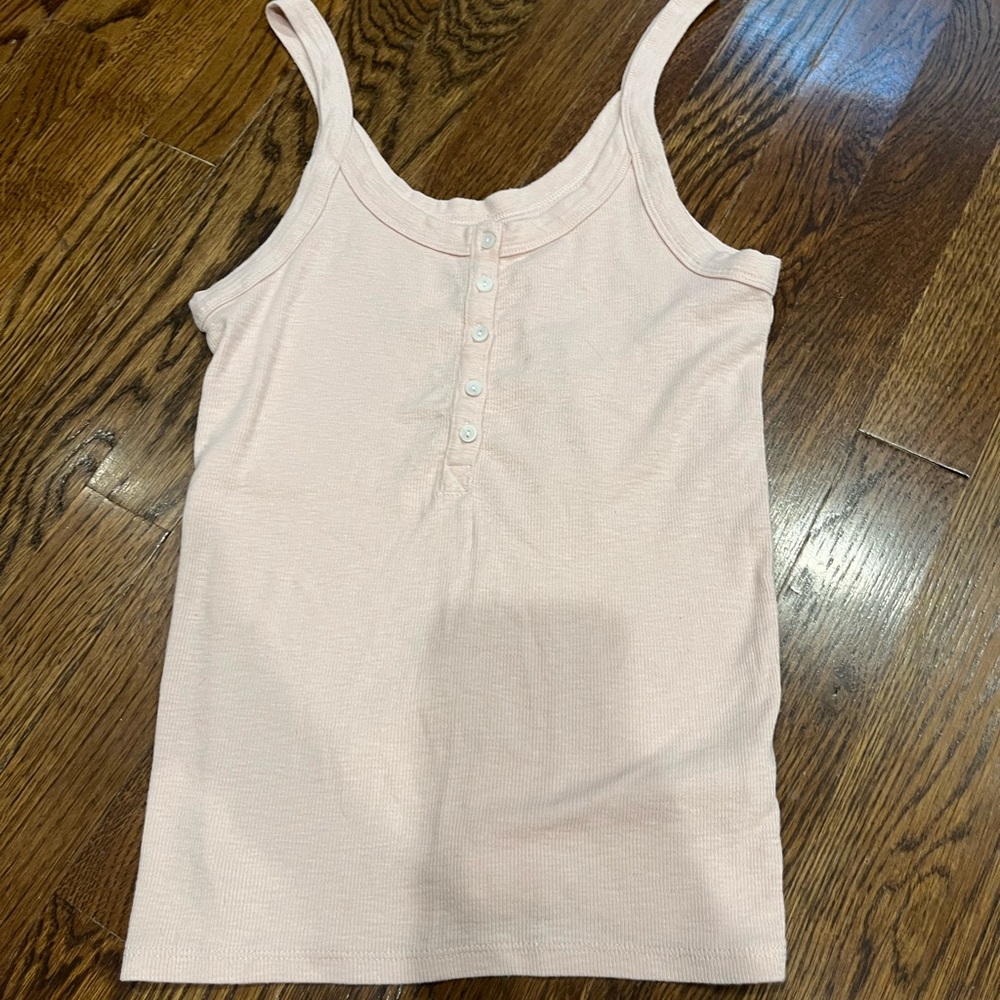 Aerie pink button tank top